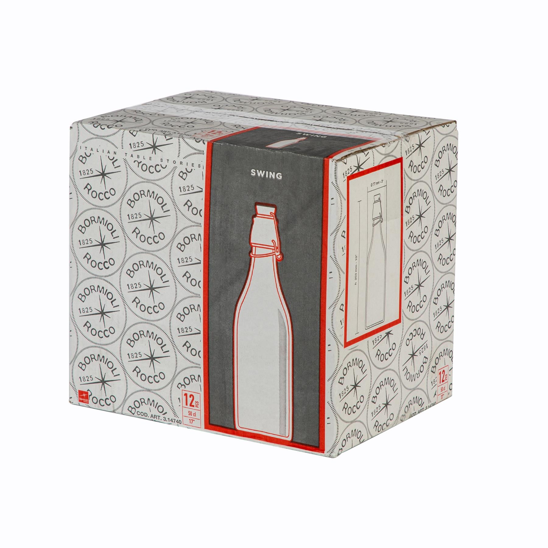 500ml Lavagna Glass Swing Bottles with Chalkboard Label - Pack of 3