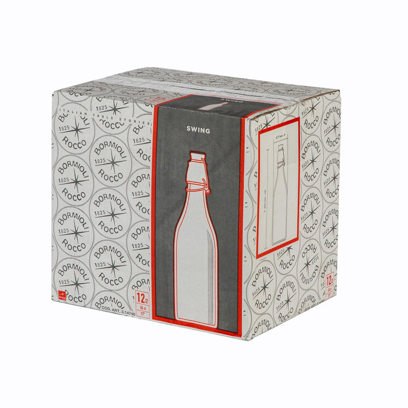 500ml Lavagna Glass Swing Bottles with Chalkboard Label - Pack of 3 - By Bormioli Rocco