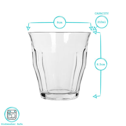 210ml Fluted Glass Tumblers - Pack of 6
