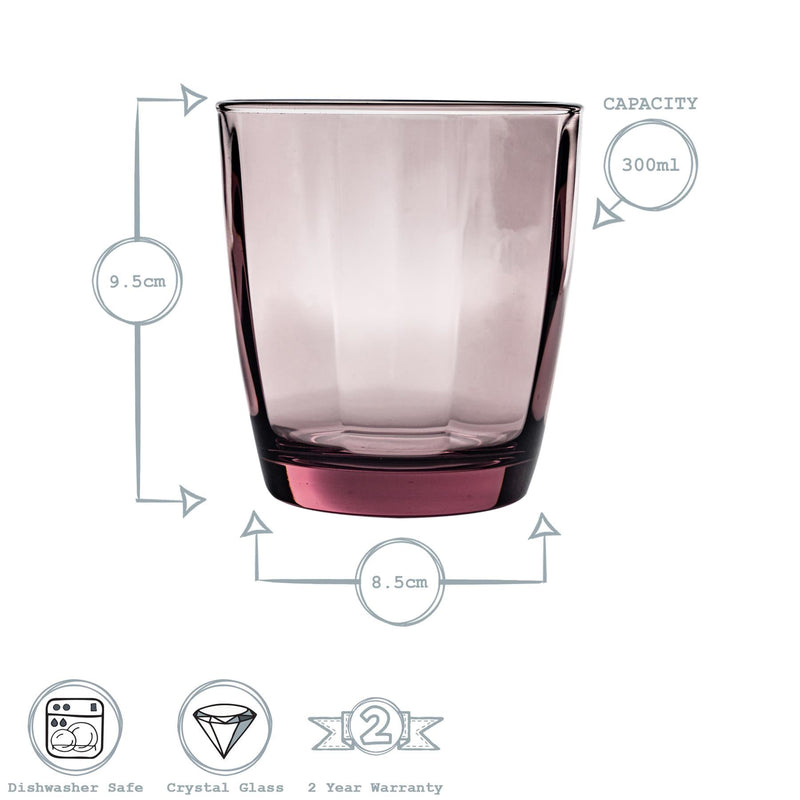 300ml Pulsar Glass Tumblers - Pack of 6 - By Bormioli Rocco