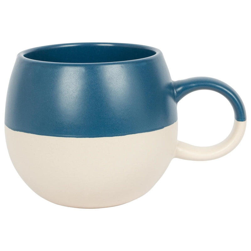 340ml Colour Block Sphere Stoneware Mug - Navy - By Nicola Spring