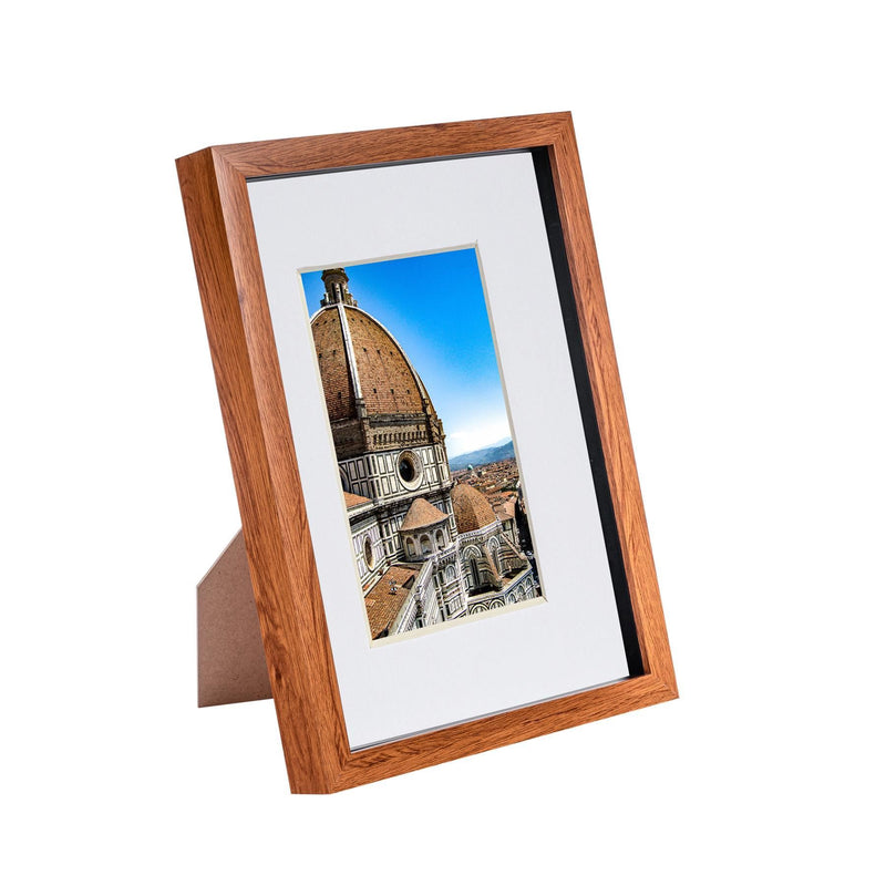 Dark Wood A4 (8" x 12") 3D Shadow Box Frame with A5 Mount - By Nicola Spring