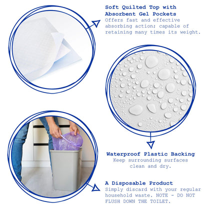 Disposable Incontinence Bed Pads - 32.5cm x 45cm - Pack of 50