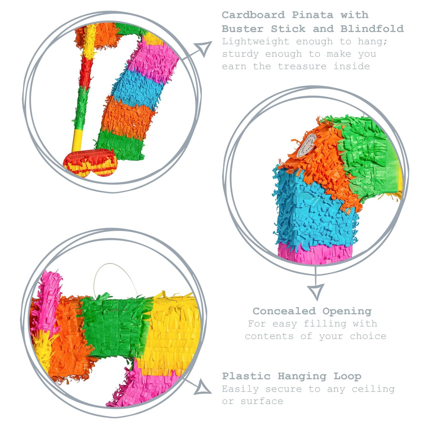Number 7 Pop-Out Pinata with Stick &amp; Blindfold - Multi Stick