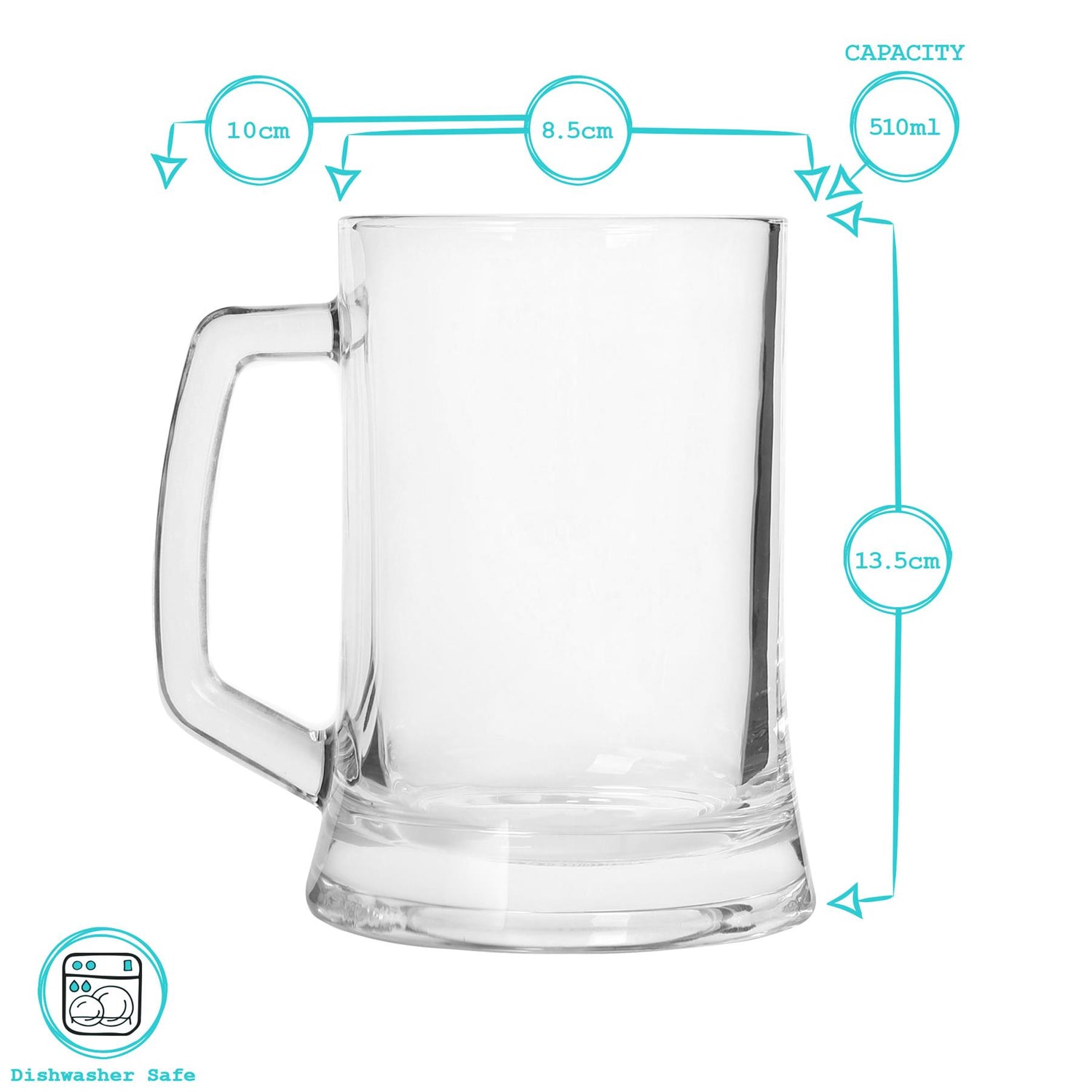 510ml (17oz) Southwark Glass Beer Mugs - Pack of 24