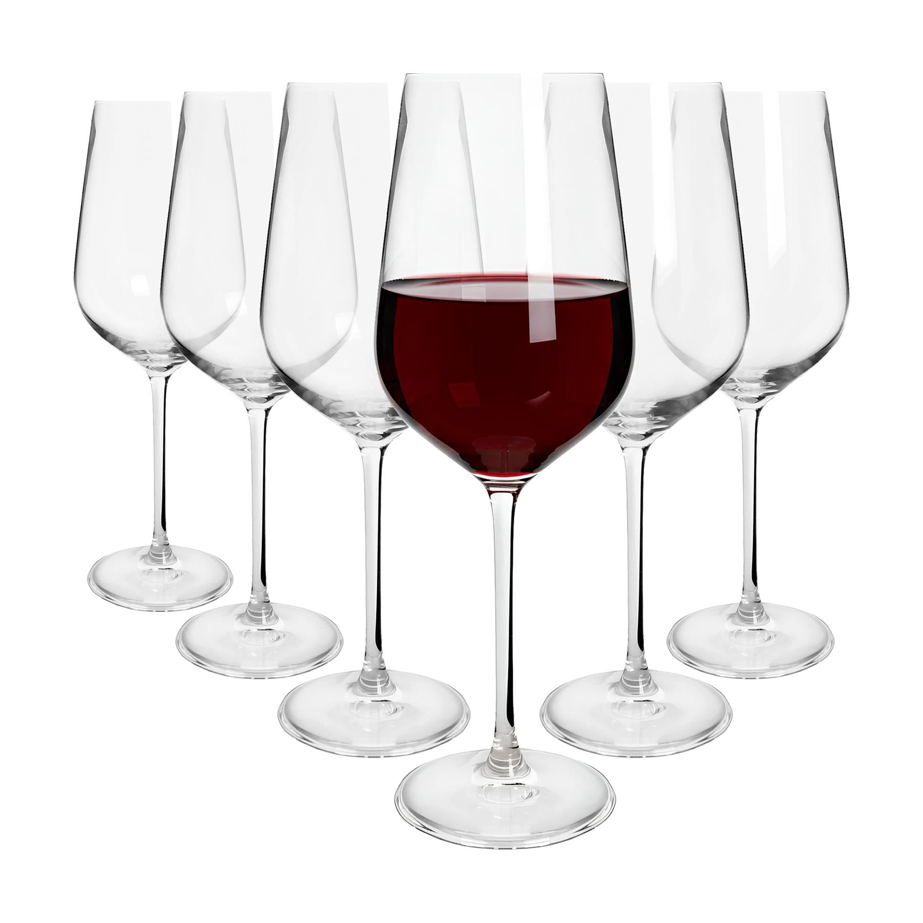 620ml Knightsbridge Crystal Red Wine Glasses - Pack of 6