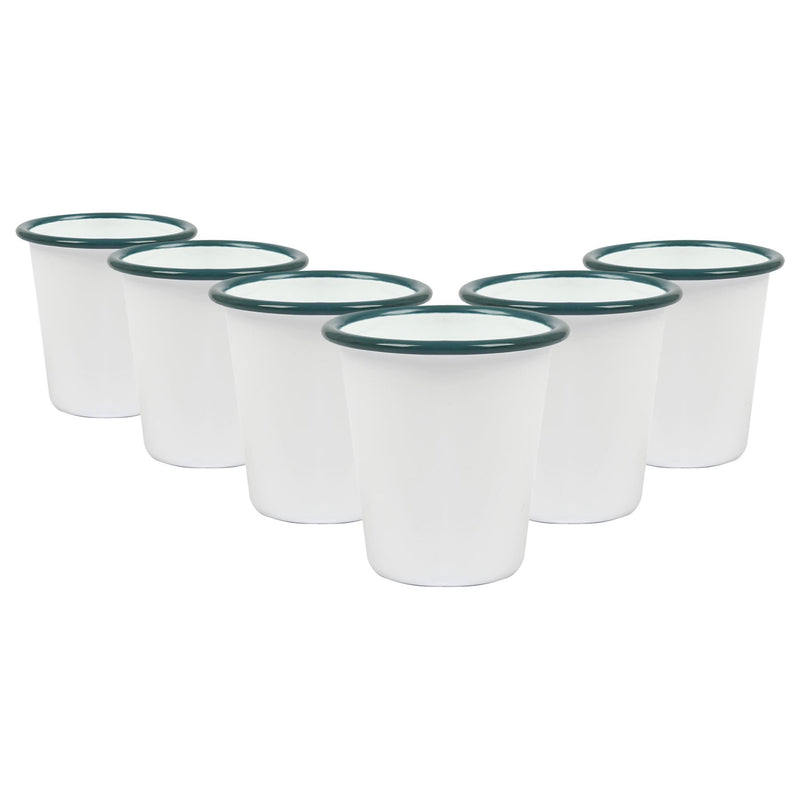 300ml White Enamel Tumblers - Pack of Six - By Argon Tableware