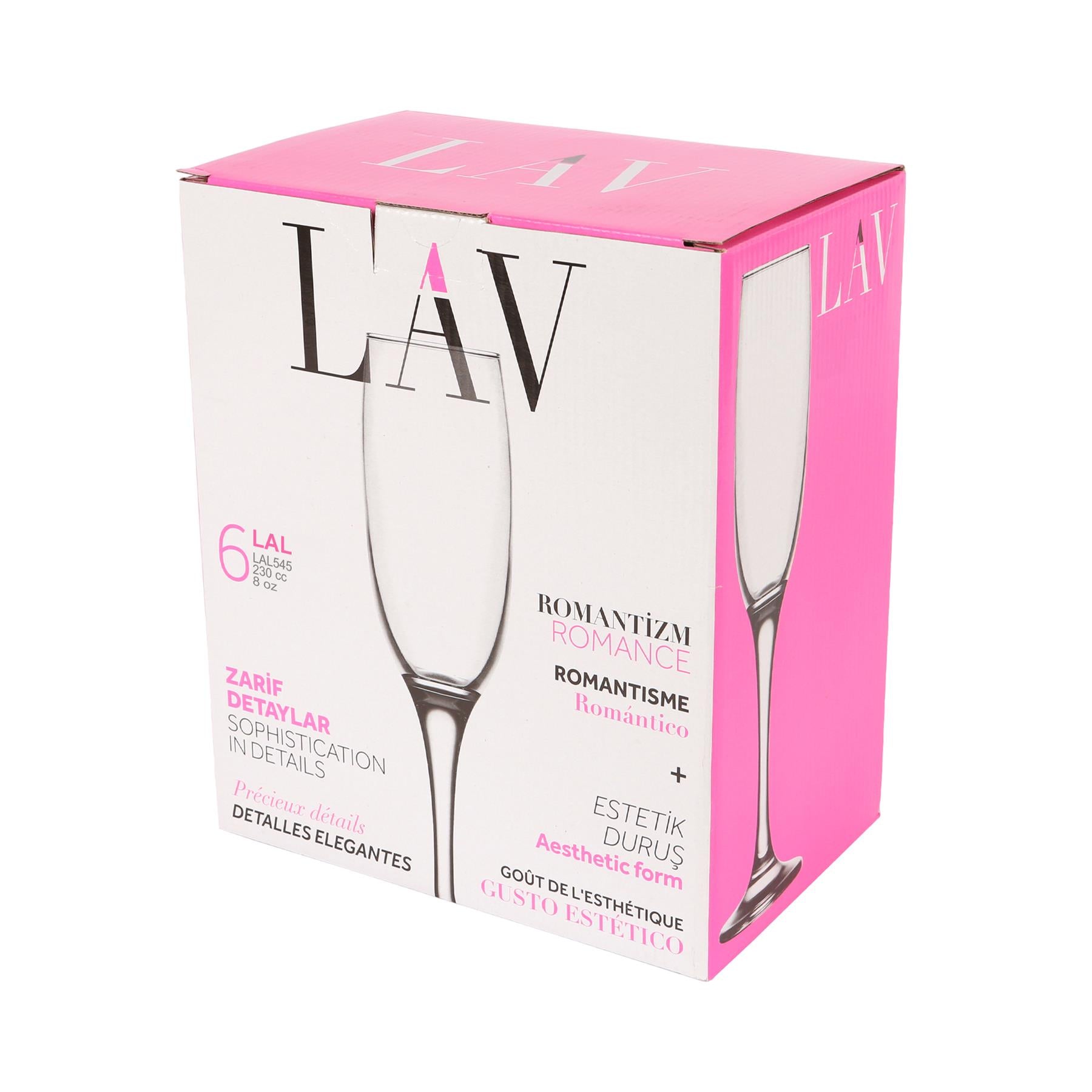 230ml Lal Champagne Flutes - Pack of Six