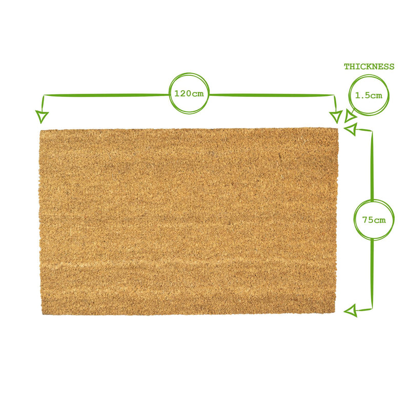 Coir Door Mat - 120cm x 75cm - Classic - By Nicola Spring