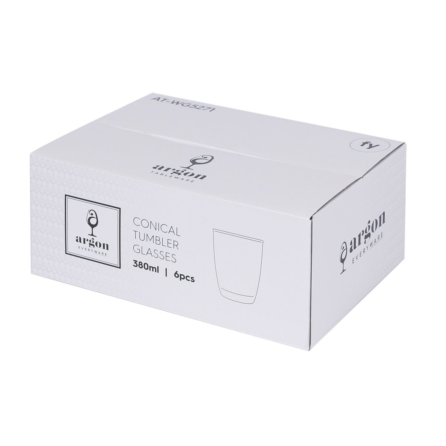 380ml Conical Glass Tumblers - Pack of 6