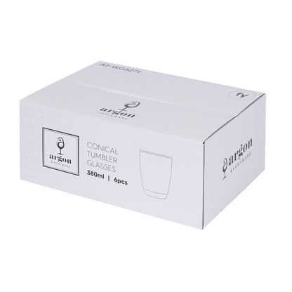 380ml Conical Glass Tumblers - Pack of 6