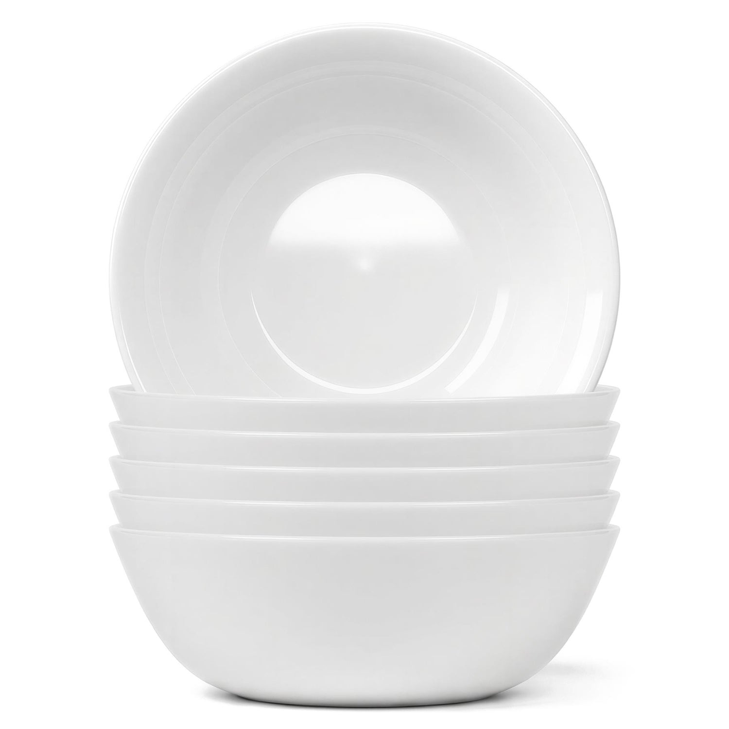 Round Opalware Salad Bowls - 19cm - White - Pack of 6