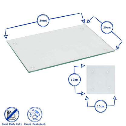 12pc Rectangle Glass Placemats &amp; Square Coasters Set - 30cm x 20cm - Clear