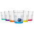 55ml Panelled Shot Glasses with Coloured Base - Pack of 6
