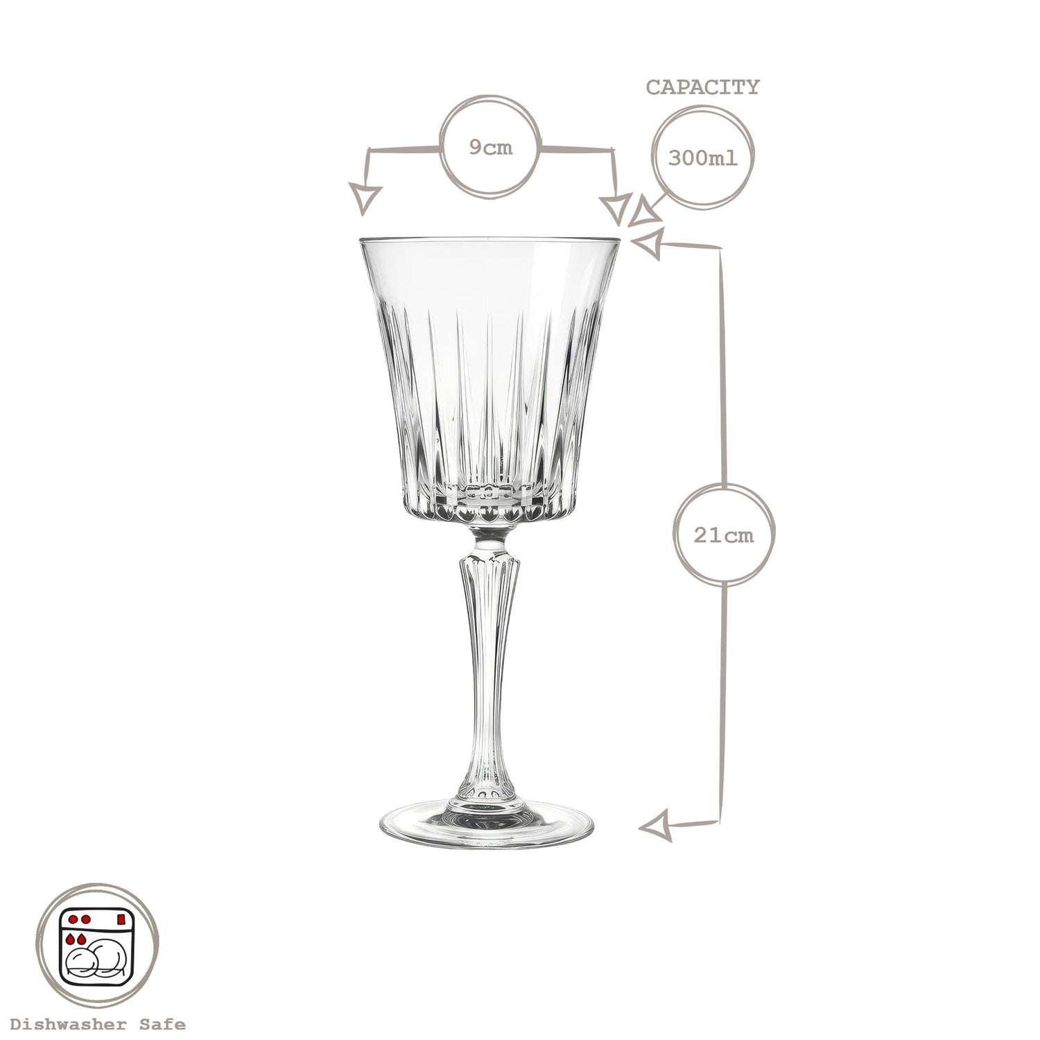 300ml Timeless Crystal Red Wine Glasses - Pack of 6