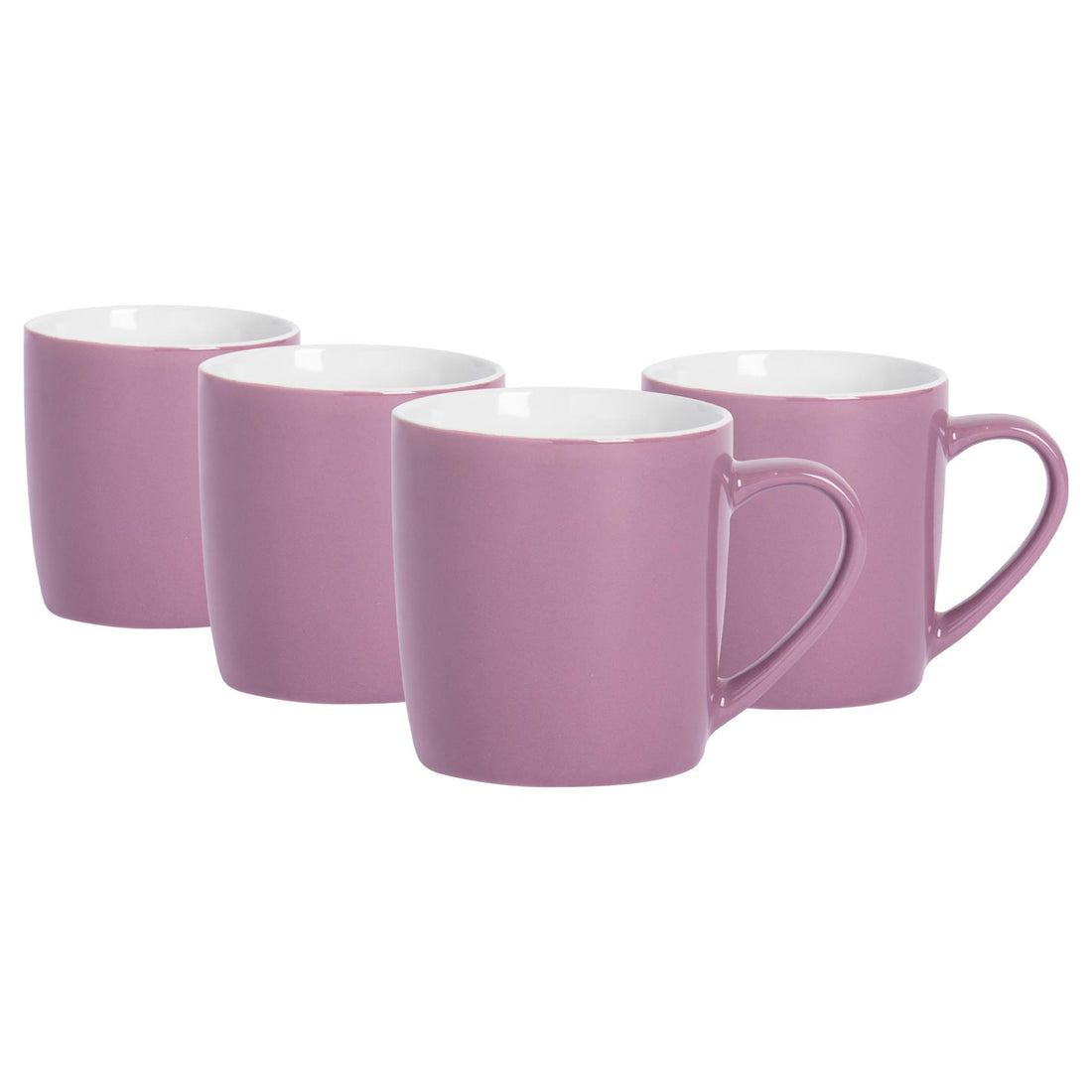 Purple 350ml Stoneware Coffee Mugs - Pack of 4