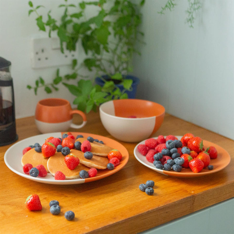 340ml Colour Block Sphere Stoneware Mugs - Navy - Pack of 4 - By Nicola Spring