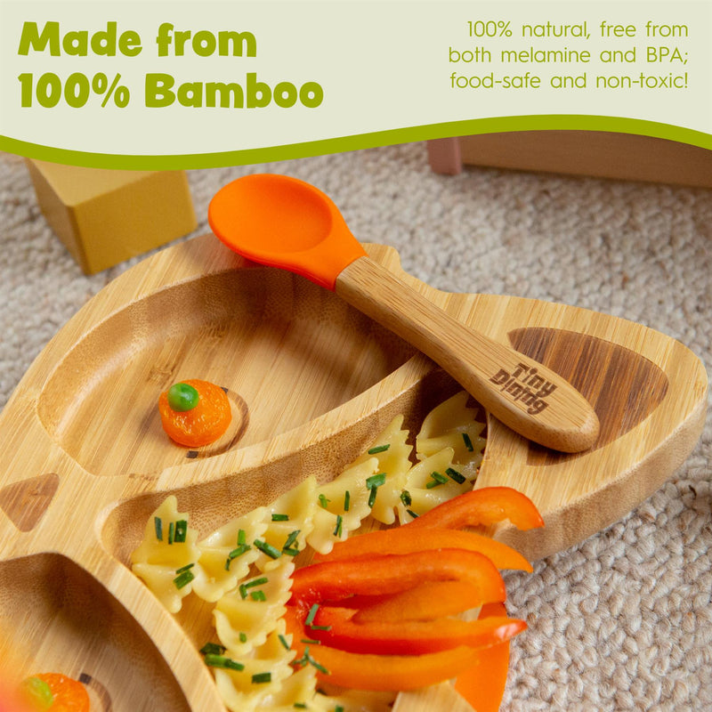 Bamboo Fox Baby Feeding Plate with Suction Cup - By Tiny Dining
