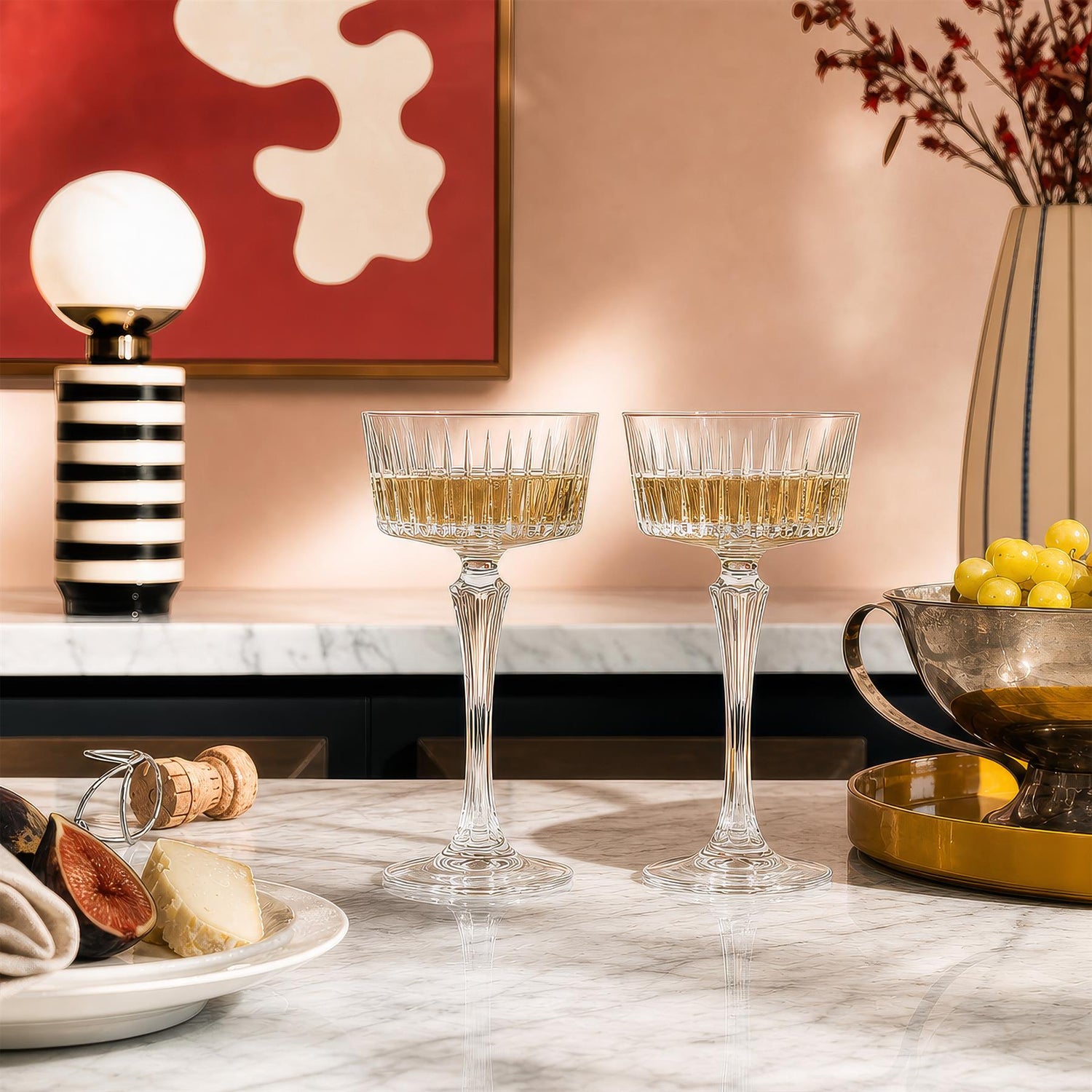 260ml Timeless Crystal Glass Champagne Saucers - Pack of 6