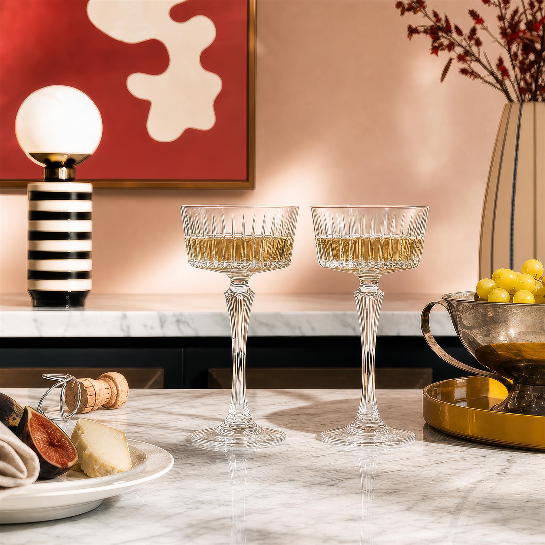 260ml Timeless Crystal Glass Champagne Saucers - Pack of 6
