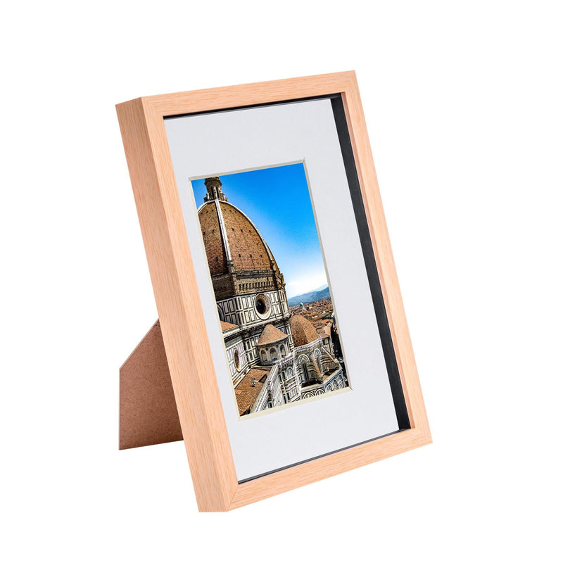 Light Wood A4 (8" x 12") 3D Shadow Box Frame with A5 Mount - By Nicola Spring