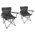 Folding Black Canvas Camping Chairs - Pack of 2