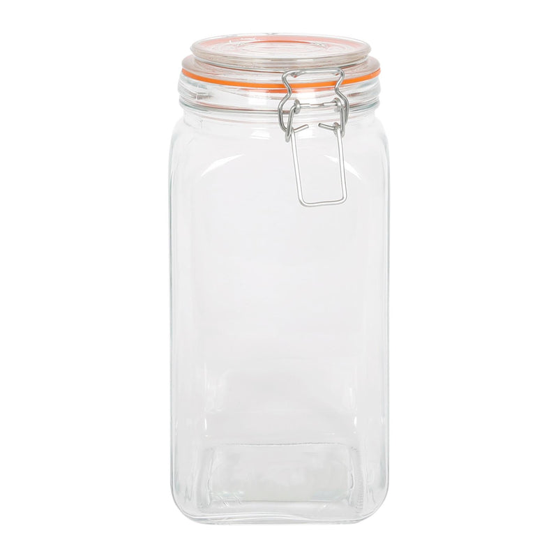 1.7L Square Glass Jar with Clip-Top Lid - By Argon Tableware