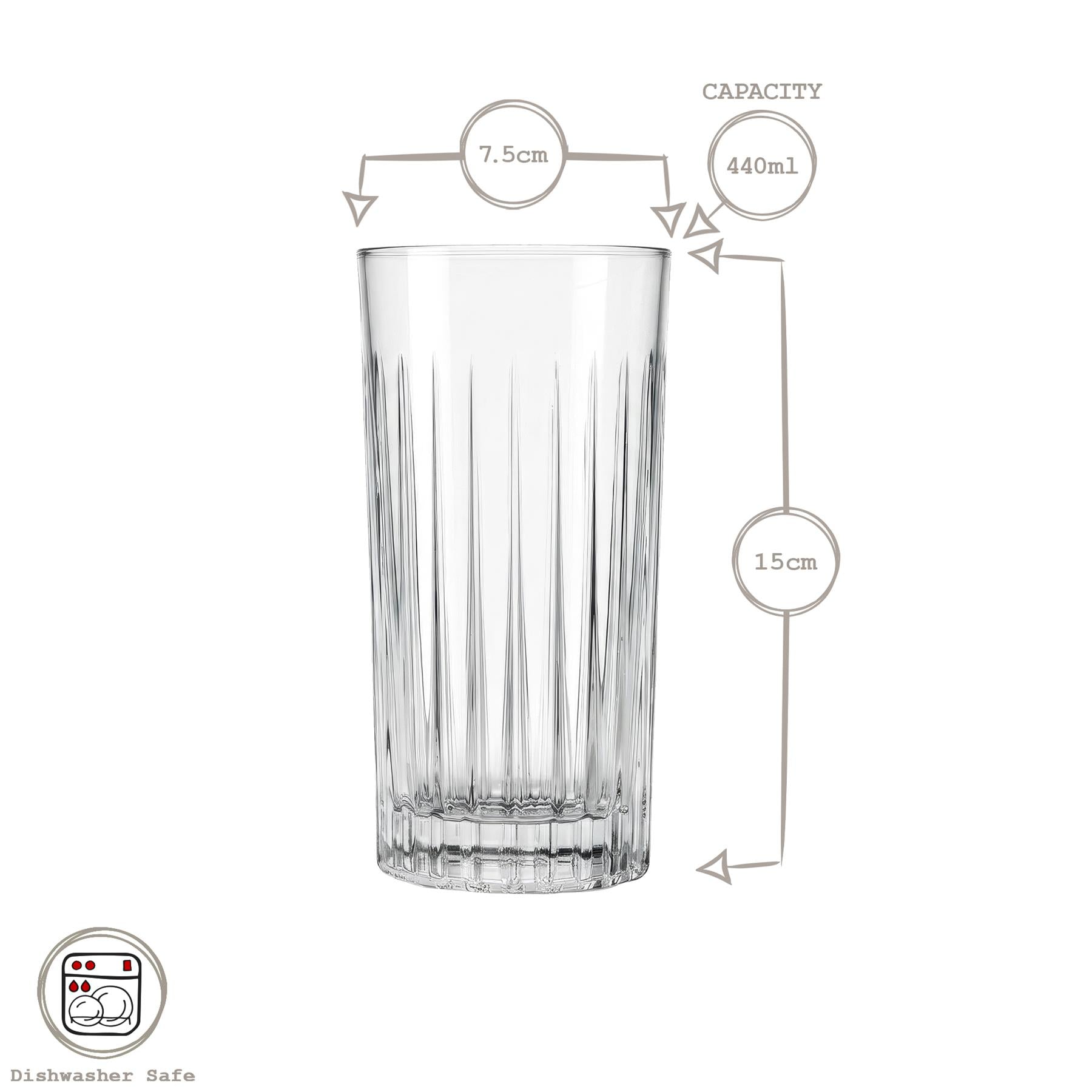 440ml Timeless Crystal Highball Glasses - Pack of 6