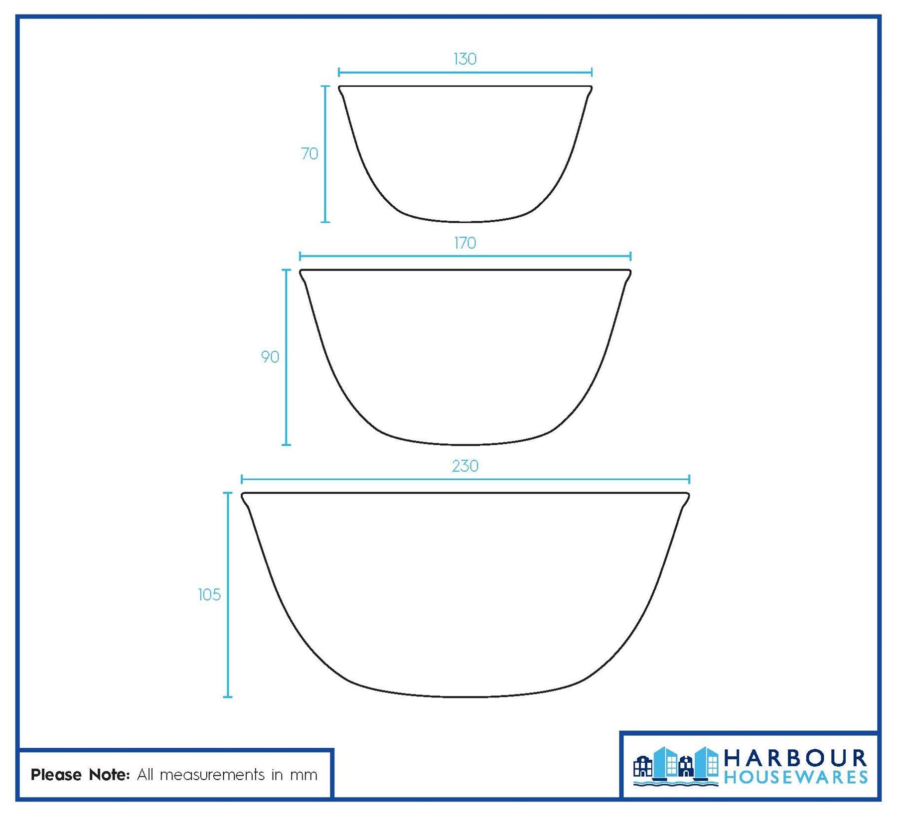 Glass Mixing Bowl Set - 3 Sizes