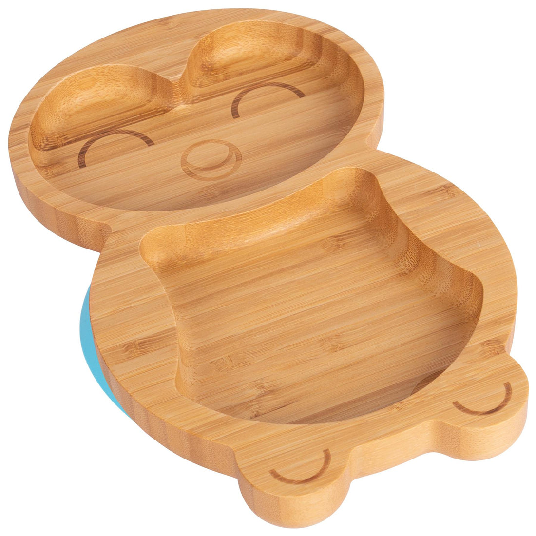 Bamboo Penguin Baby Feeding Plate with Blue Suction Cup