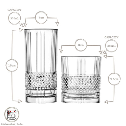 12 Piece Brillante Glassware Set