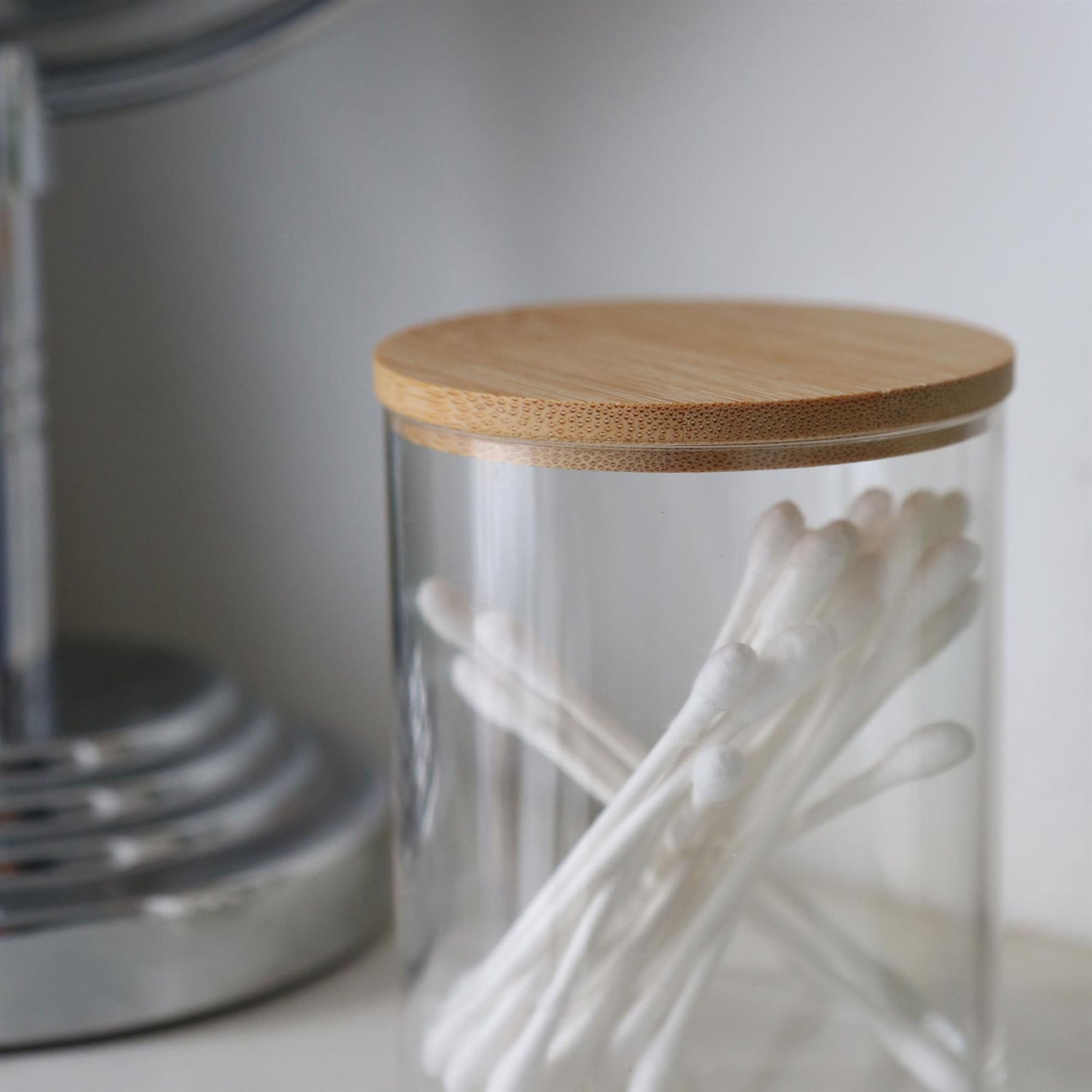 Bathroom Canister with Bamboo Lid