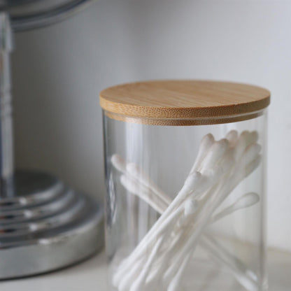 Bathroom Canister with Bamboo Lid