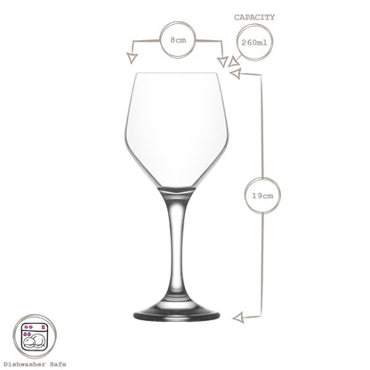 260ml Ella White Wine Glasses - Pack of Six