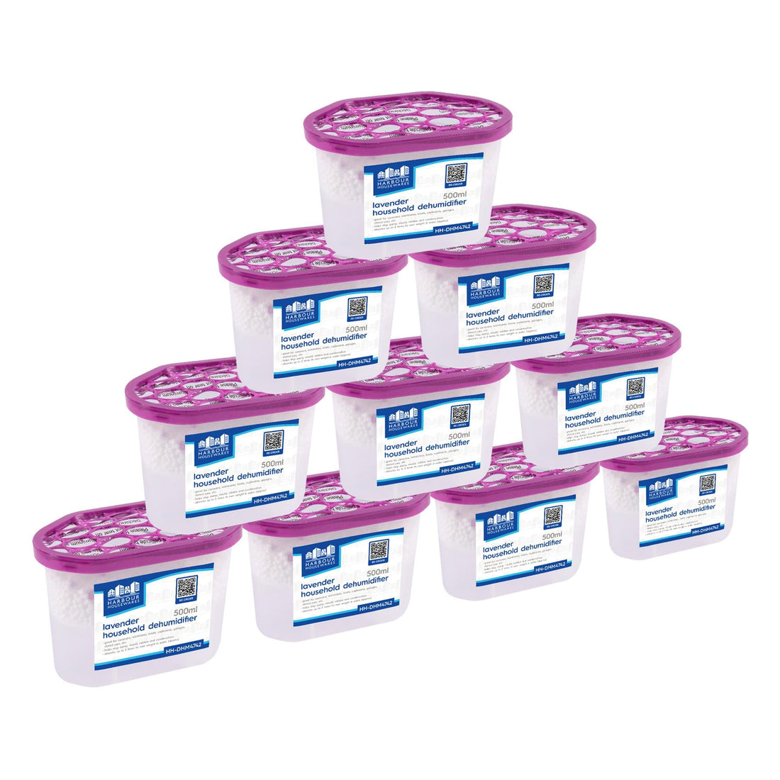 500ml Lavender-Scented Moisture Absorber Tubs - Pack of 10