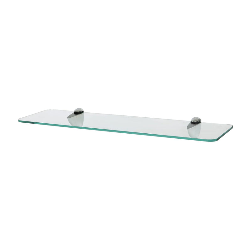 Rounded Floating Glass Bathroom Shelf - 50cm - By Harbour Housewares