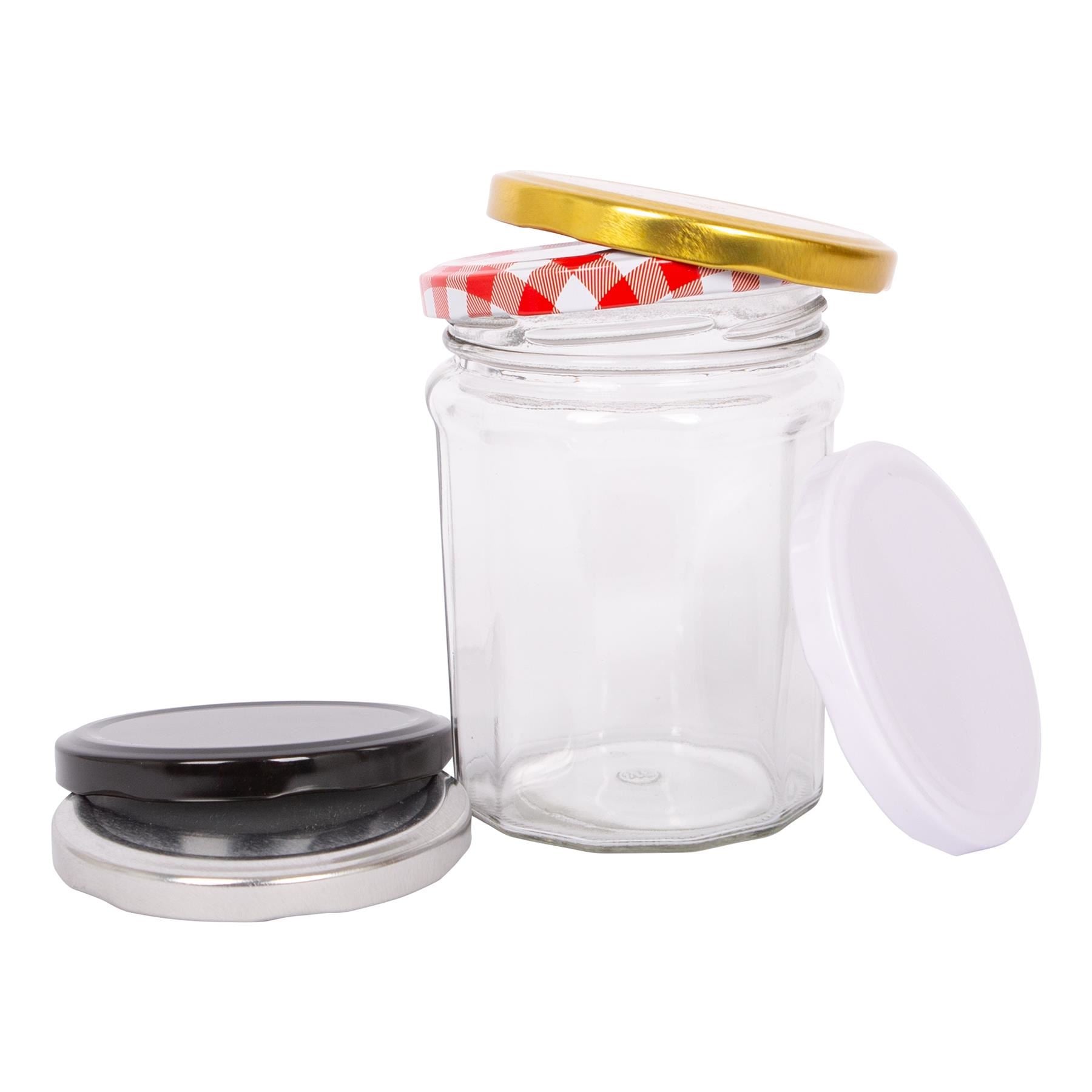 380ml Glass Jam Jars with Lids - Pack of 6