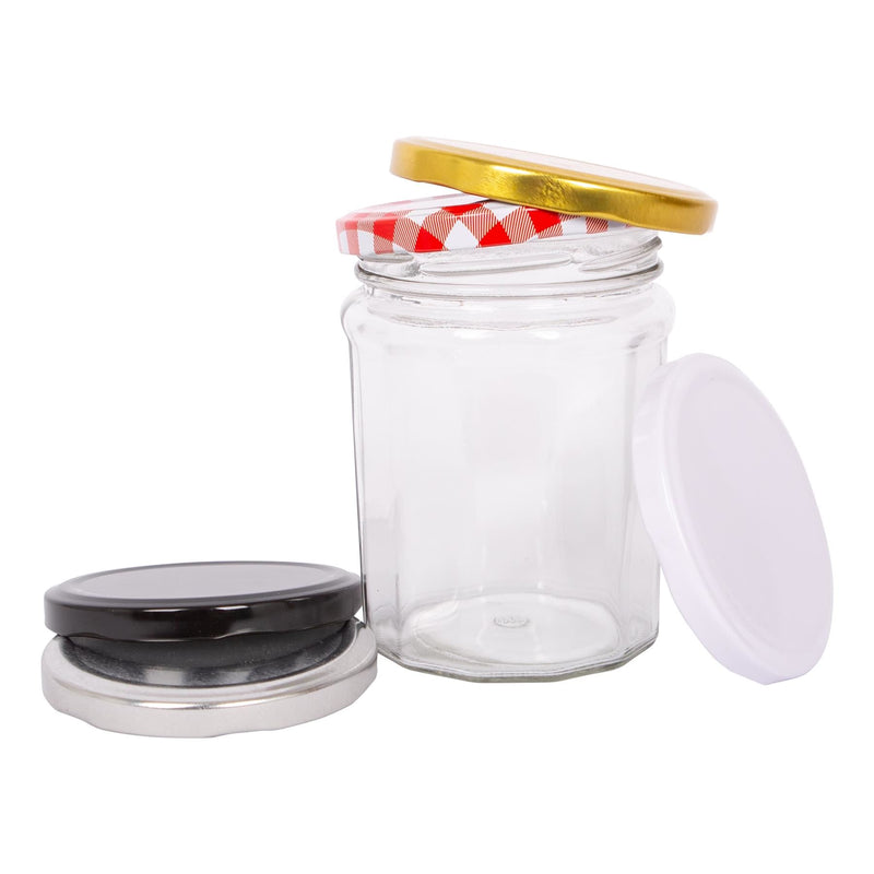 380ml Glass Jam Jars with Lids - Pack of 6 - By Argon Tableware