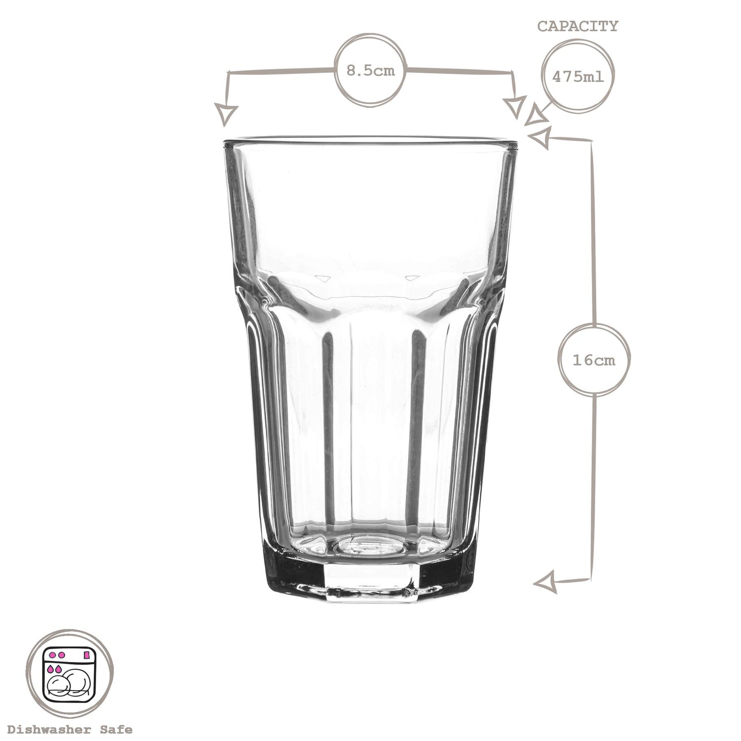 475ml Aras Highball Glasses - Pack of 6