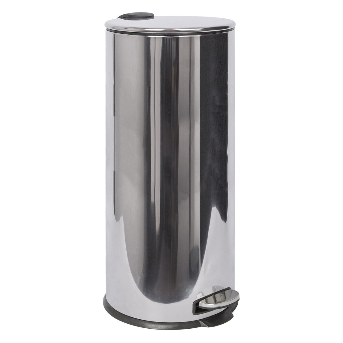 30L Round Stainless Steel Kitchen Pedal Bin - Chrome