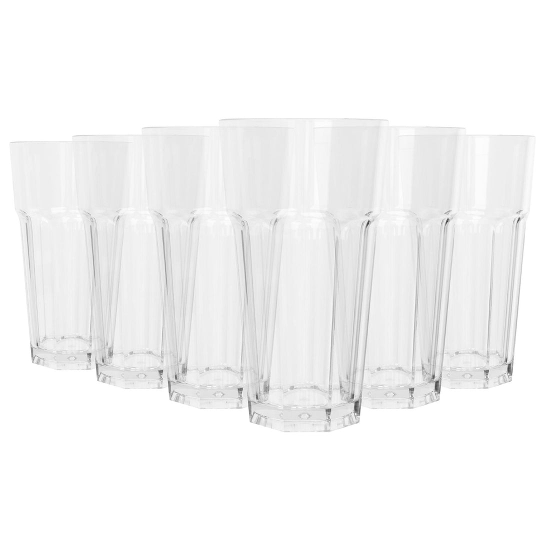 580ml Reusable Plastic Highball Glasses - Pack of 6 - By Argon Tableware