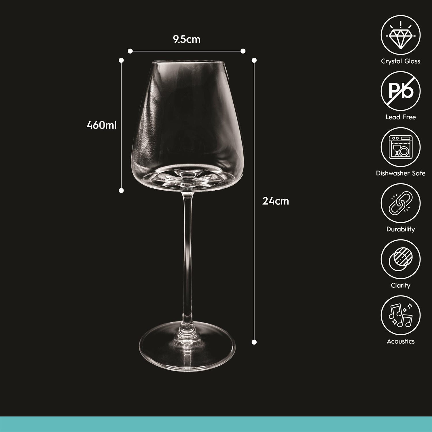 460ml Dulwich Crystal White Wine Glasses - Pack of Six