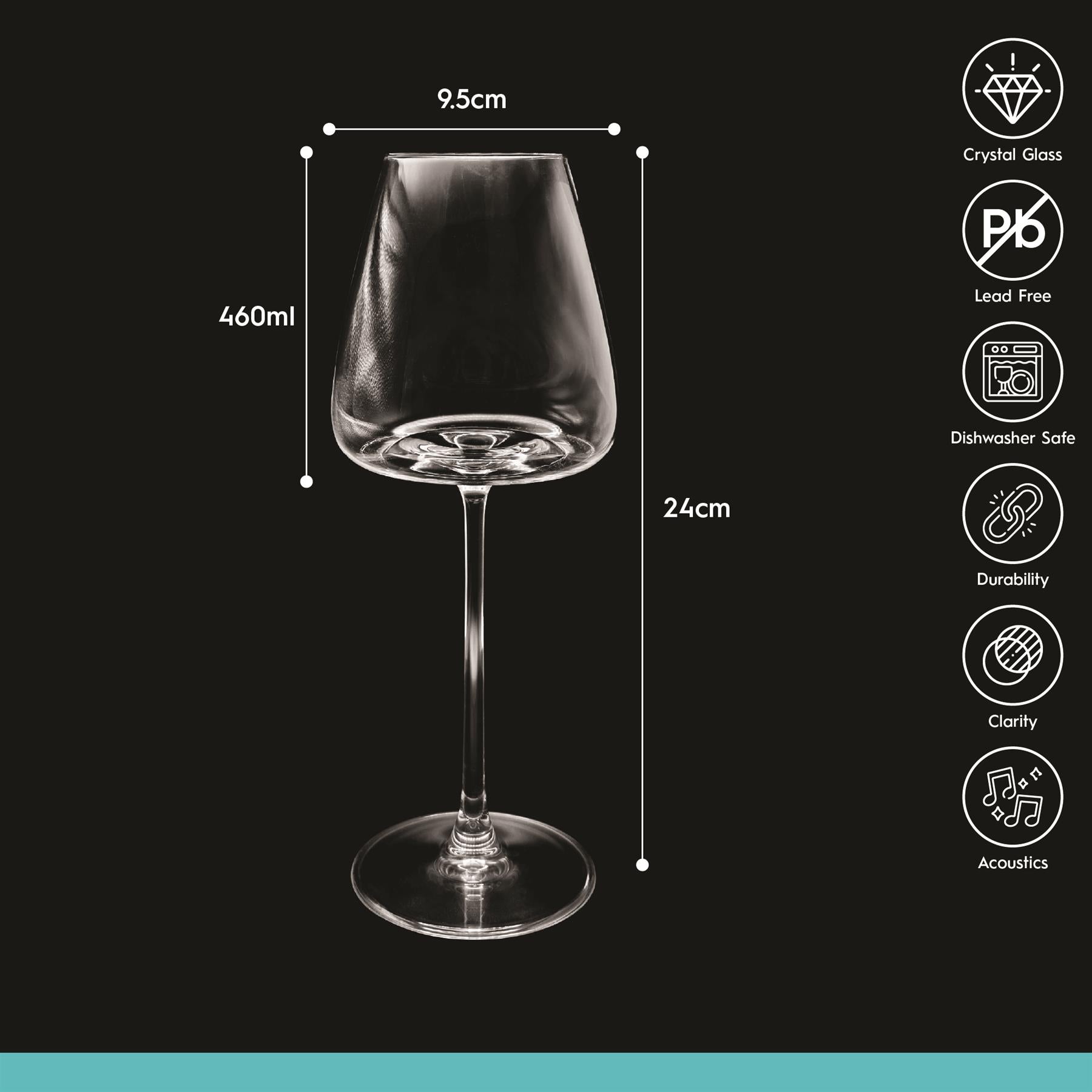 460ml Dulwich Crystal White Wine Glasses - Pack of Six