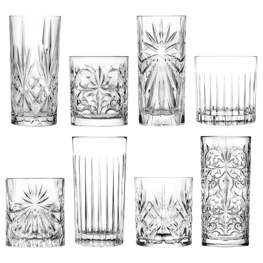 8 Piece Mixology Glassware Set