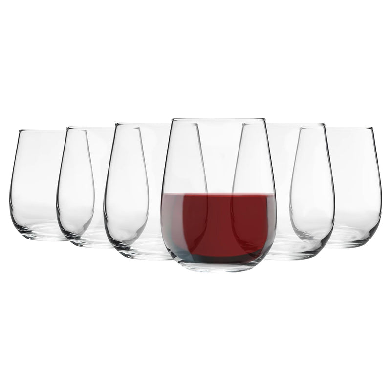 475ml Corto Stemless Red Wine Glasses - Pack of 6 - By Argon Tableware