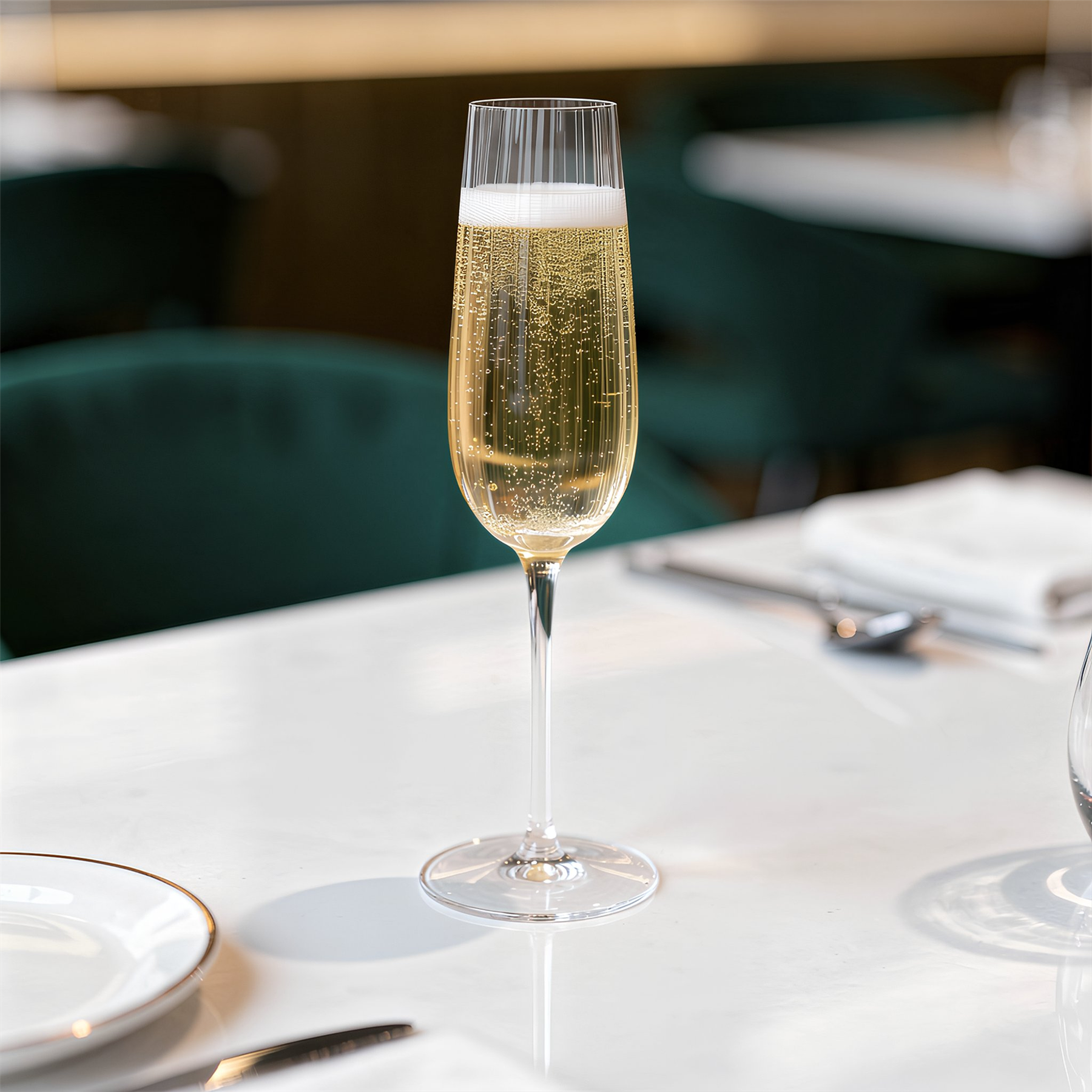 240ml Kensington Optic Crystal Champagne Flutes - Pack of 6