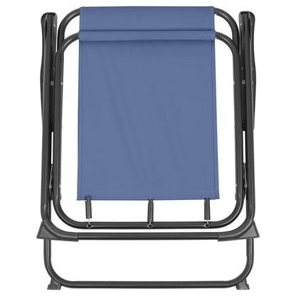 Navy Folding Metal Beach Chairs - Pack of 2