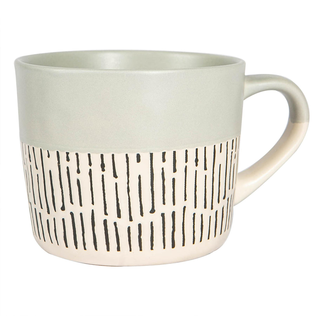 450ml Grey Two-Tone Dash Stoneware Coffee Mug