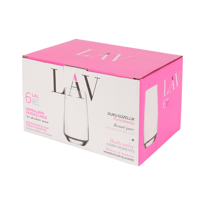 480ml Lal Highball Glasses - Pack of Six  - By LAV