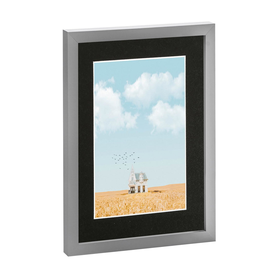 Grey A4 (8" x 12") Photo Frame with Black A5 Mount